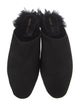 Khaite Suede Fur Trim Mules