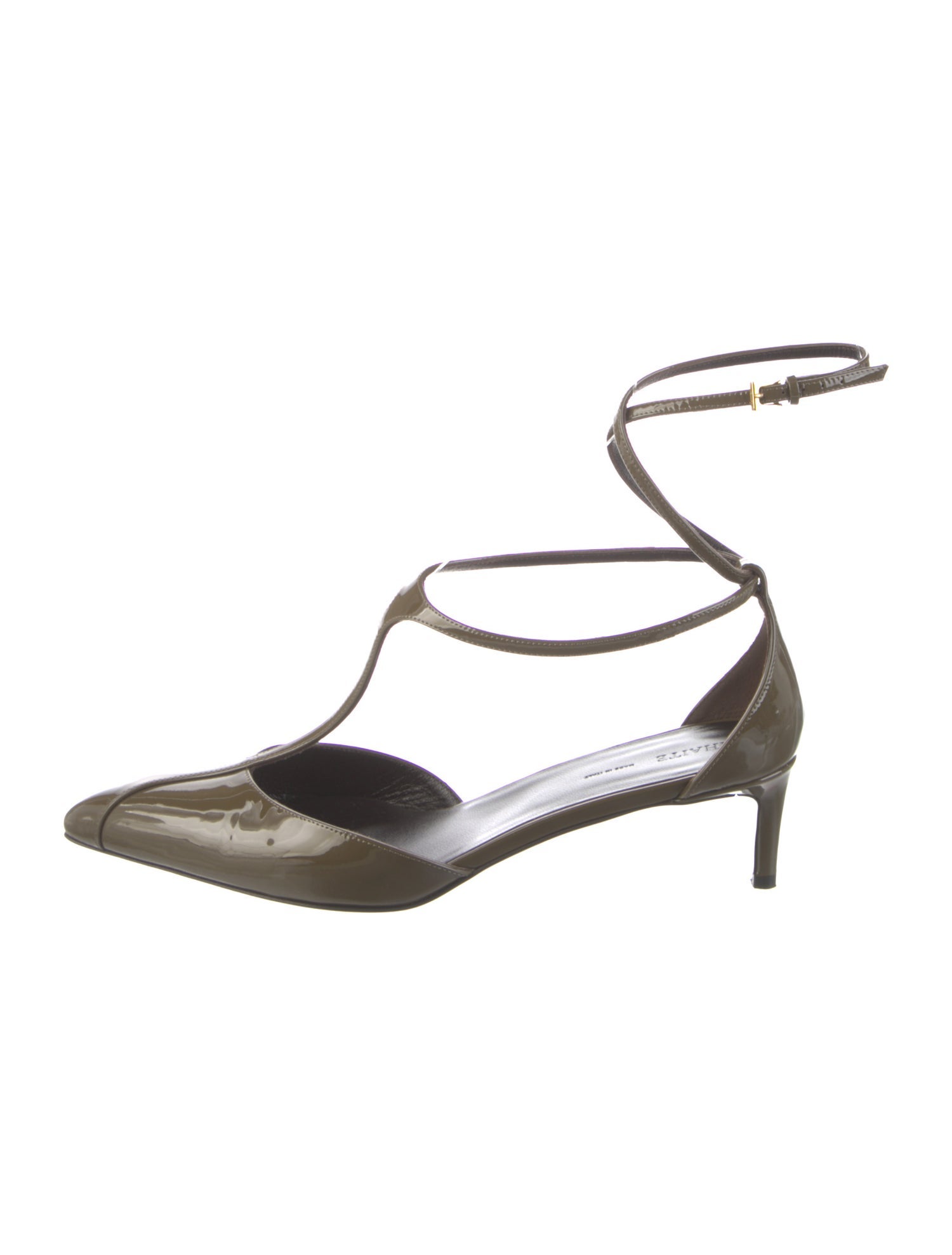 Khaite Patent Leather T-Strap Pumps