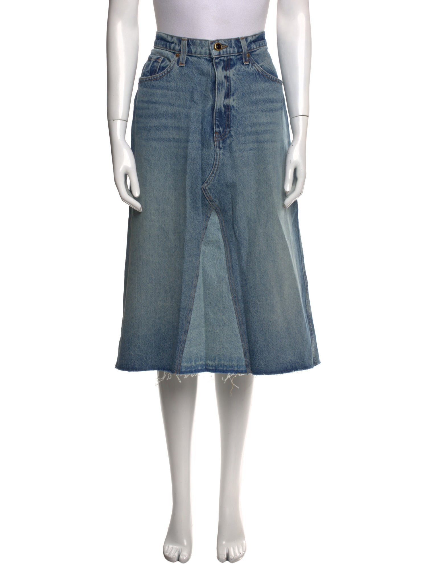 Khaite Distressed Accents Midi Length Skirt