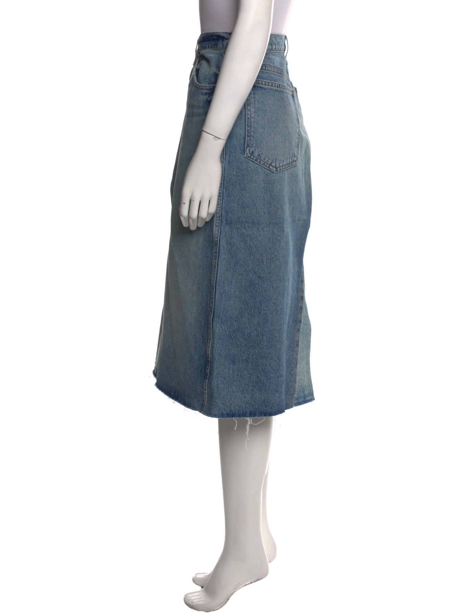 Khaite Distressed Accents Midi Length Skirt