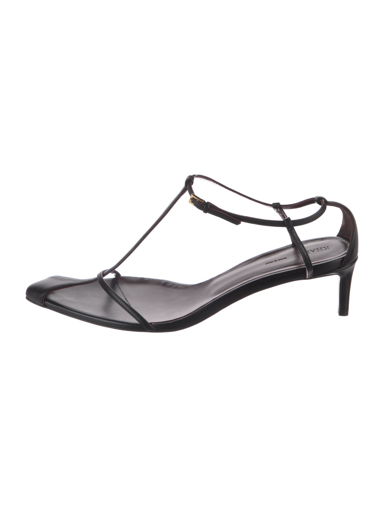 Khaite Leather T-Strap Sandals