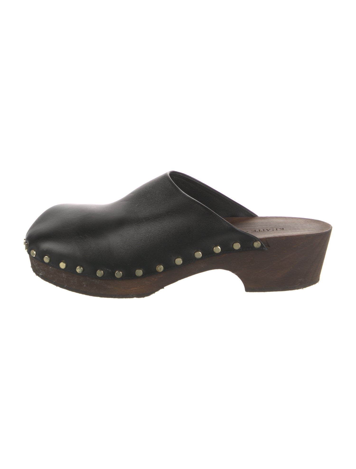 Khaite Leather Studded Accents Mules