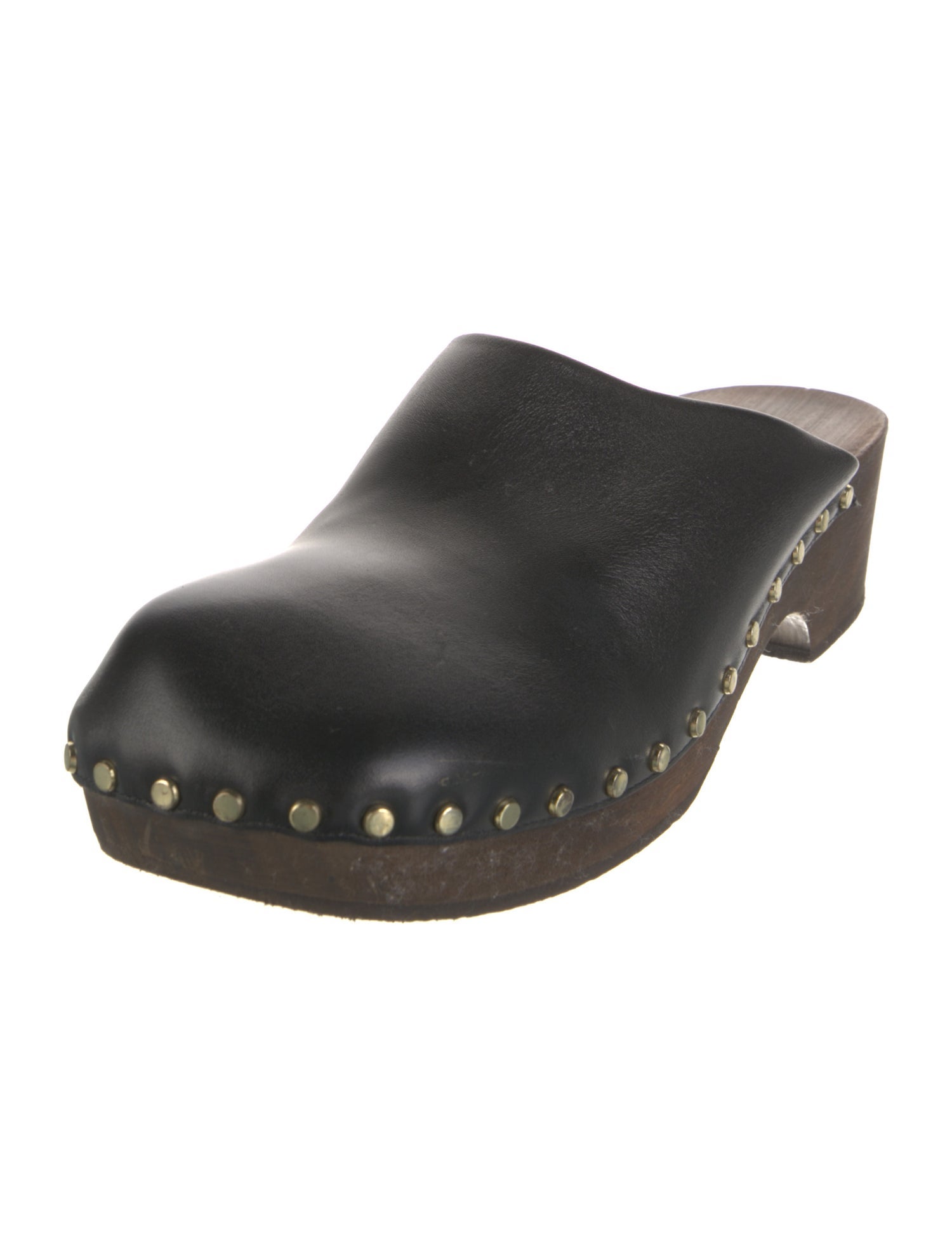Khaite Leather Studded Accents Mules