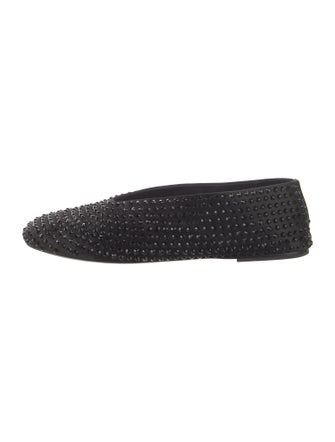 Khaite Satin Crystal Embellishments Flats