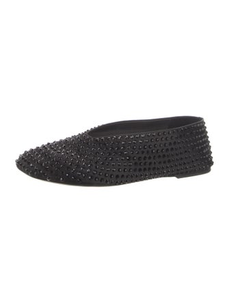 Khaite Satin Crystal Embellishments Flats