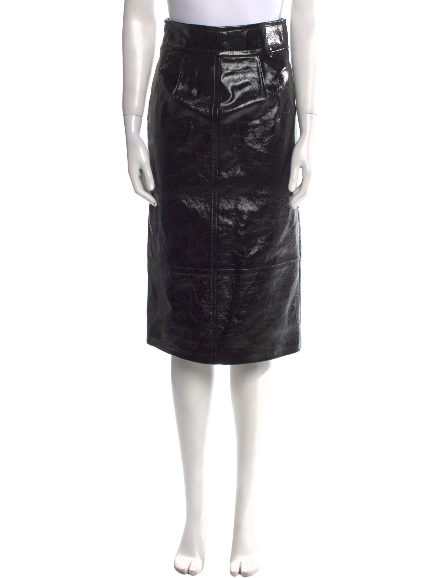 Khaite Leather Knee-Length Skirt