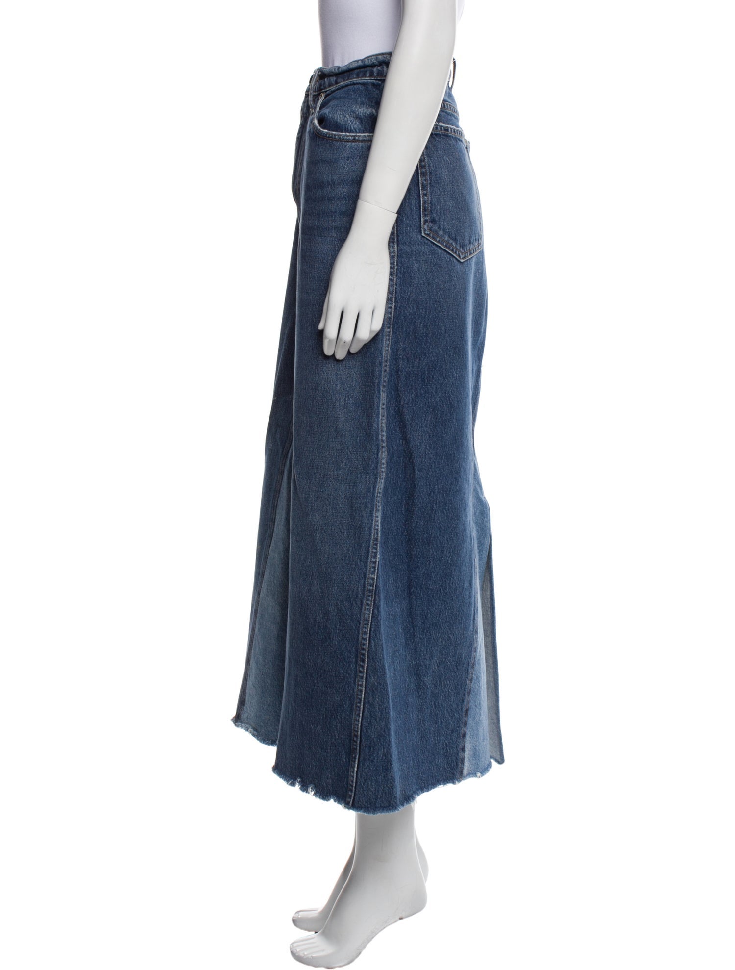 Khaite Distressed Accents Midi Length Skirt