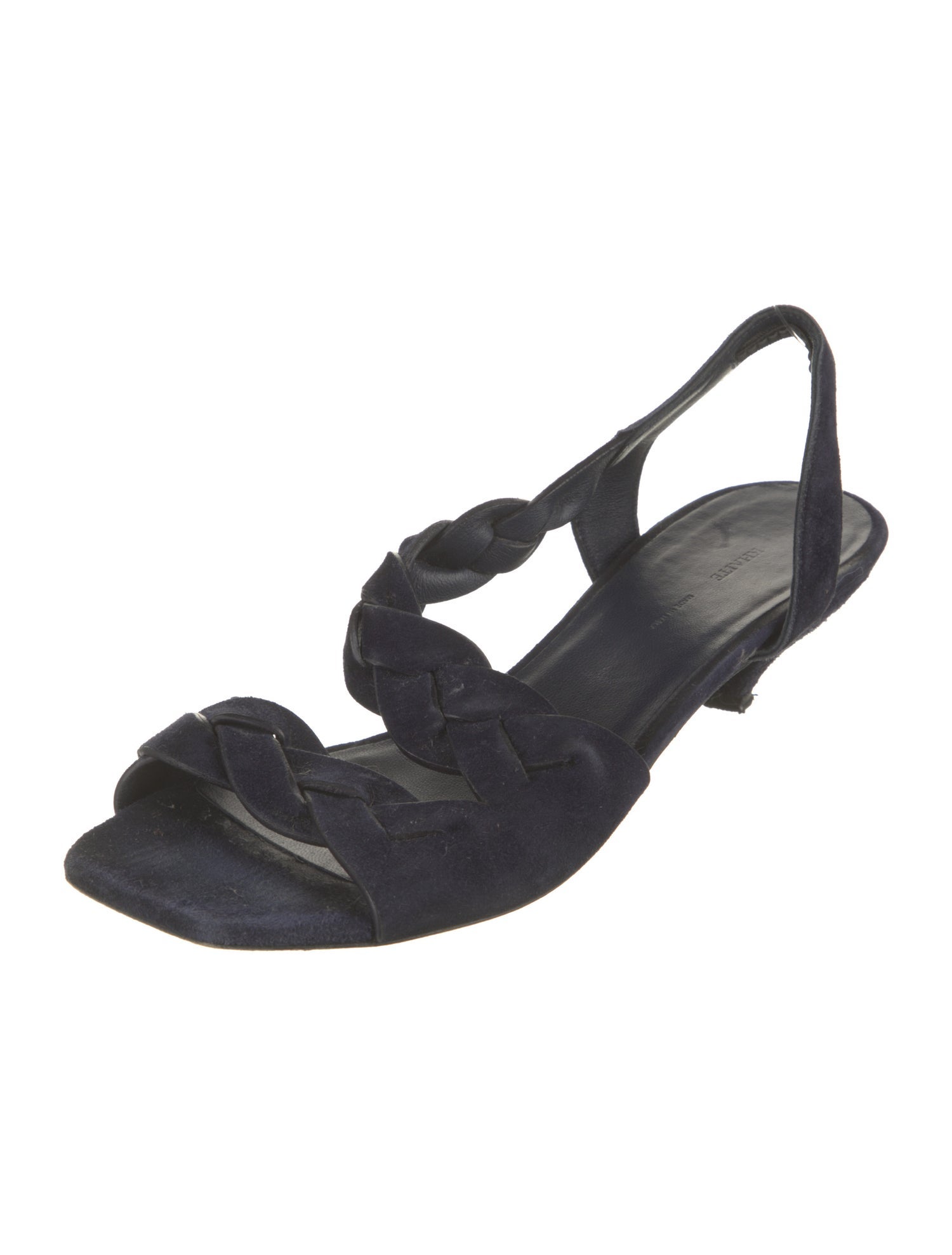 Khaite Suede Braided Accents Slingback Sandals