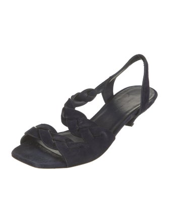 Khaite Suede Braided Accents Slingback Sandals