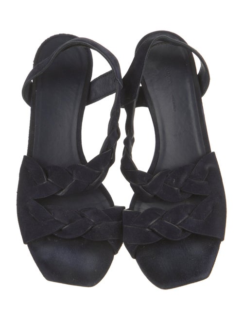 Khaite Suede Braided Accents Slingback Sandals