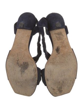 Khaite Suede Braided Accents Slingback Sandals