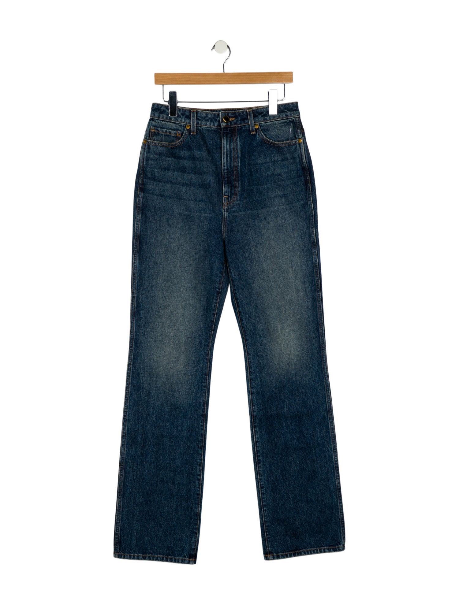 Khaite High-Rise Straight Leg Jeans