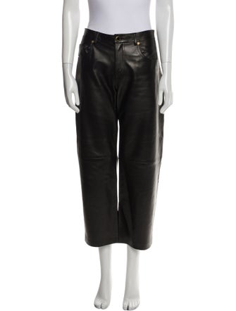 Khaite Leather Wide Leg Pants