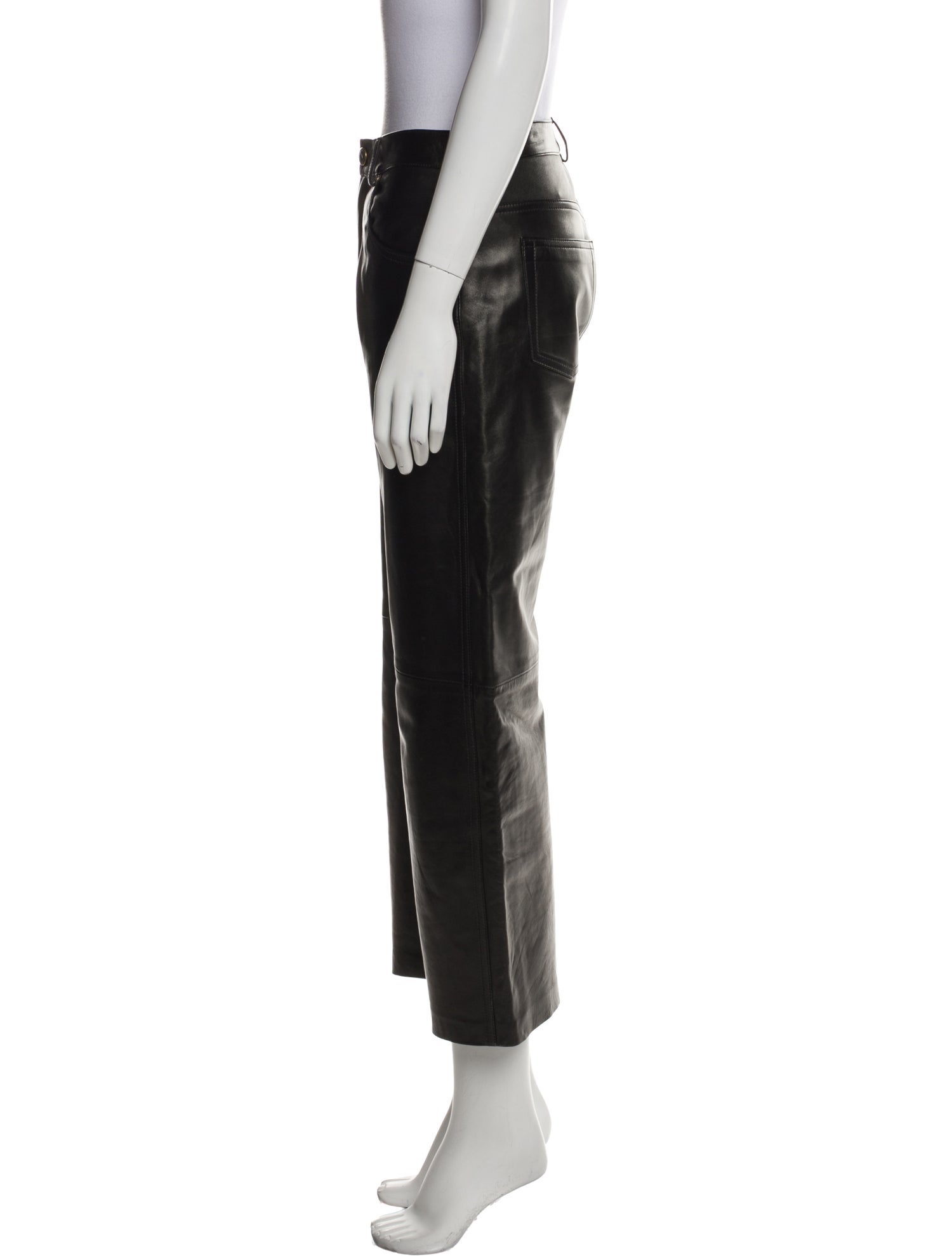 Khaite Leather Wide Leg Pants