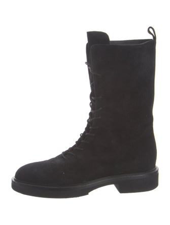 Khaite Suede Combat Boots