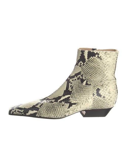 Khaite Leather Animal Print Lace-Up Boots