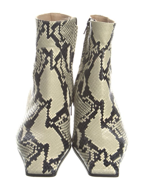 Khaite Leather Animal Print Lace-Up Boots