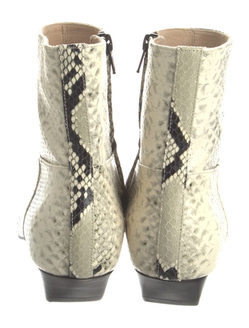 Khaite Leather Animal Print Lace-Up Boots