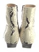 Khaite Leather Animal Print Lace-Up Boots