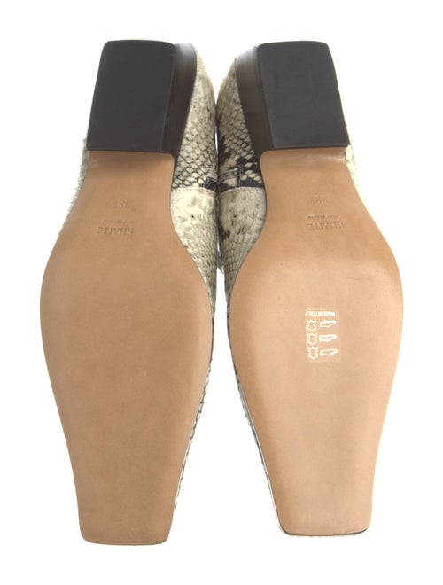 Khaite Leather Animal Print Lace-Up Boots