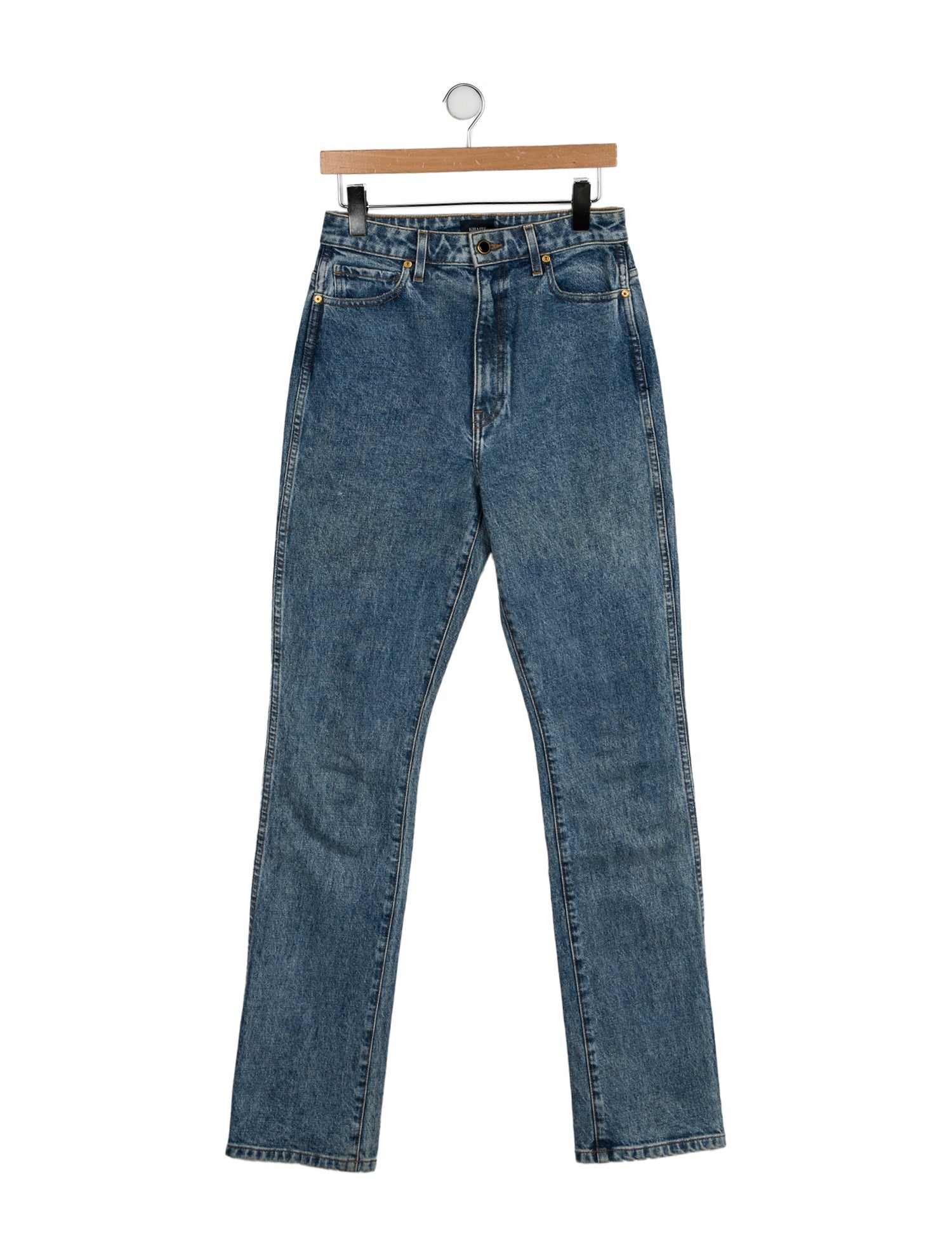 Khaite High-Rise Straight Leg Jeans