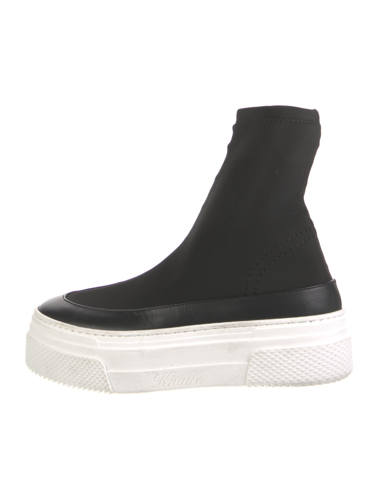 Khaite Leather Colorblock Pattern Sock Sneakers