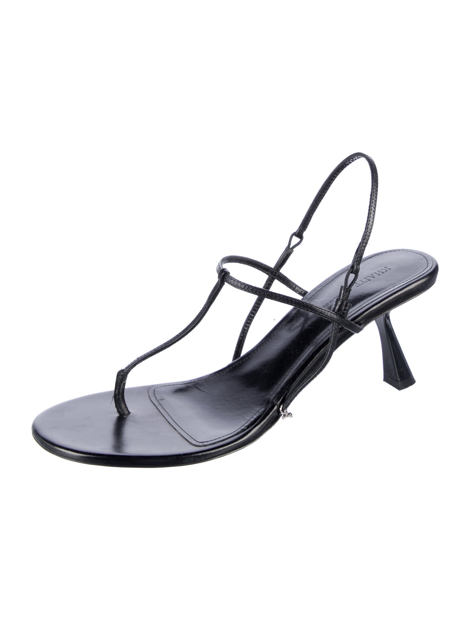 Khaite Leather T-Strap Sandals