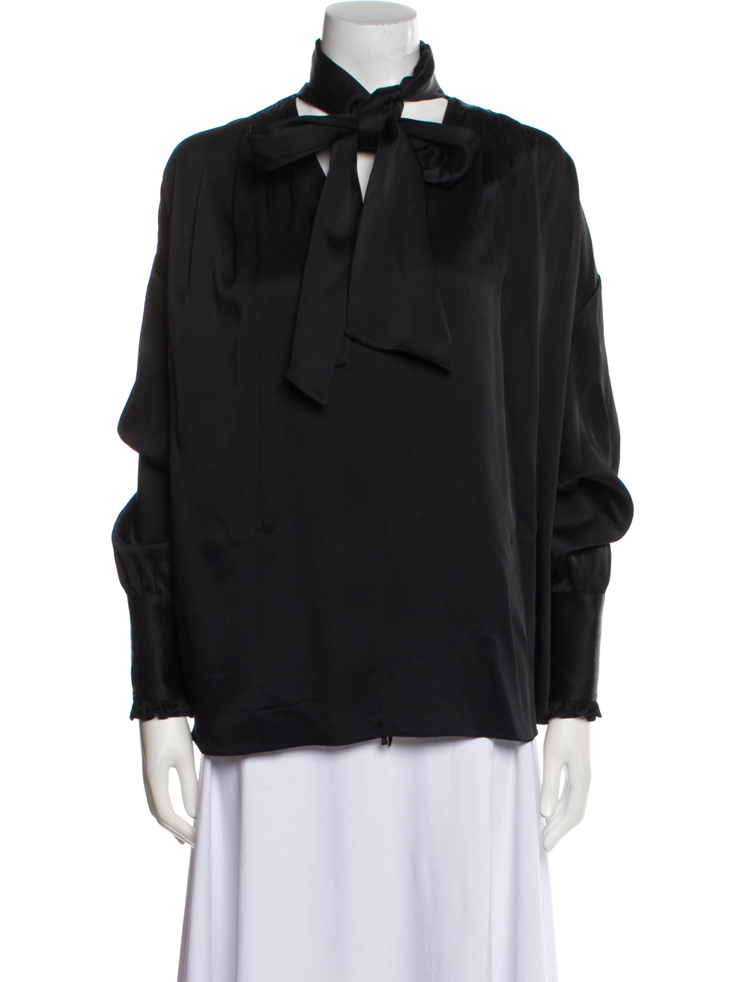 Khaite Silk Mock Neck Blouse