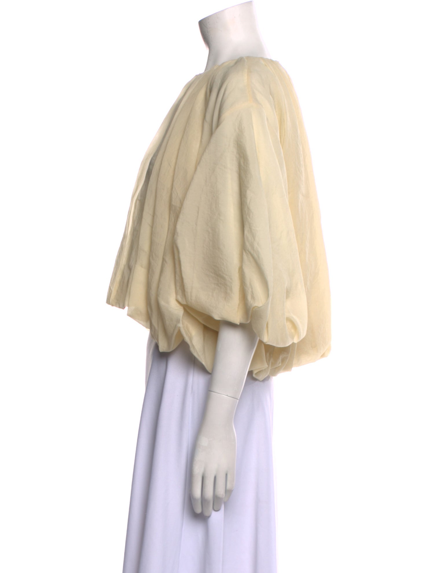 Khaite Silk Bateau Neckline Crop Top