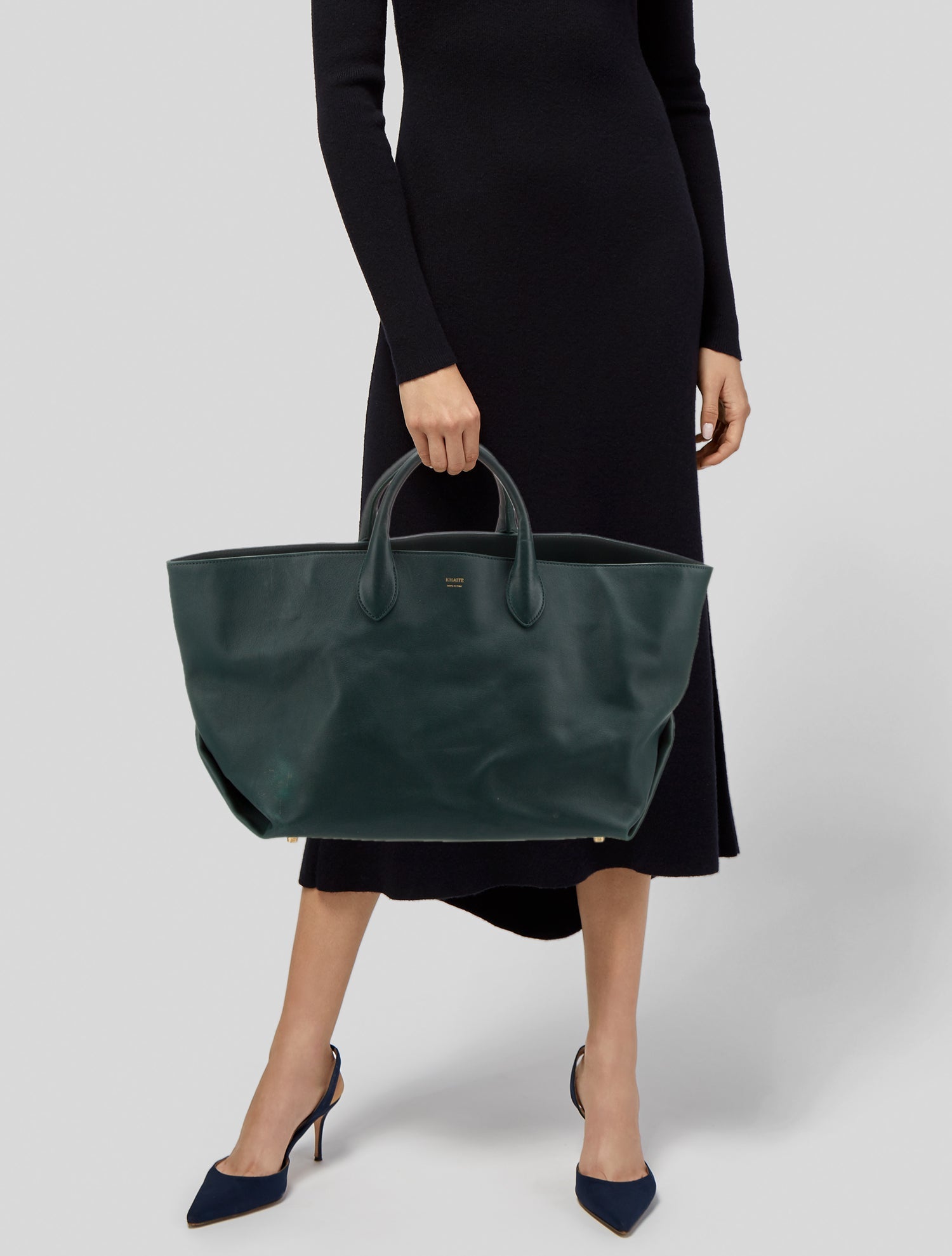 Khaite Leather Top Handle Bag