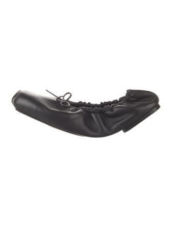 Khaite Leather Bow Accents Ballet Flats