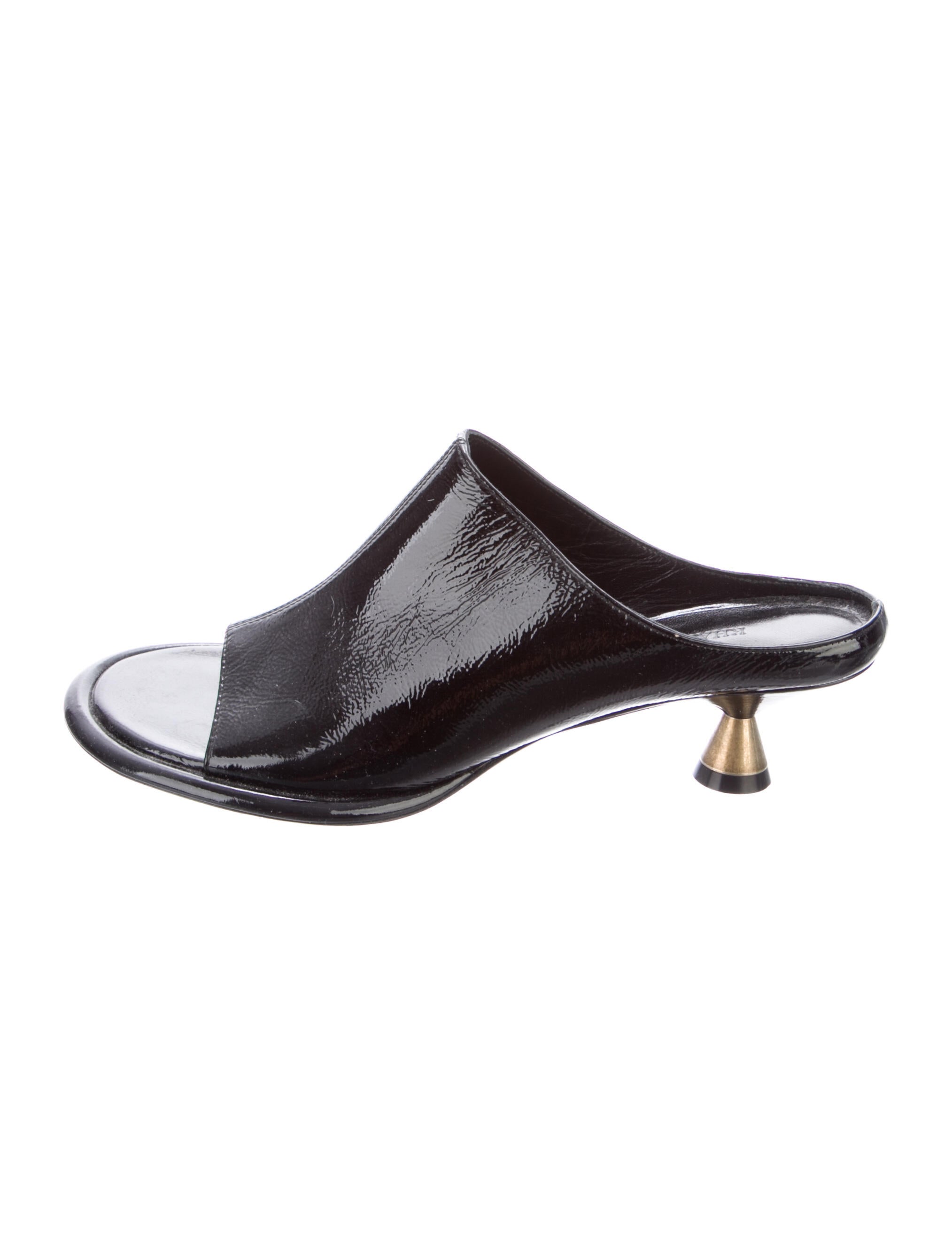 Khaite Patent Leather Slingback Sandals