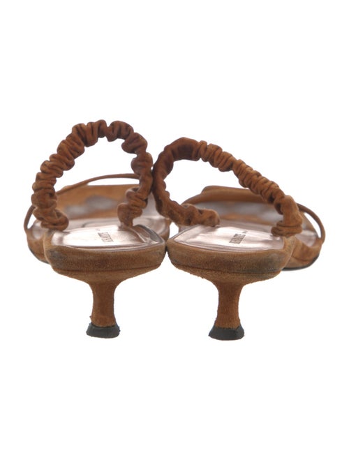 Khaite Suede Pleated Accents Slides