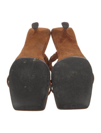 Khaite Suede Pleated Accents Slides