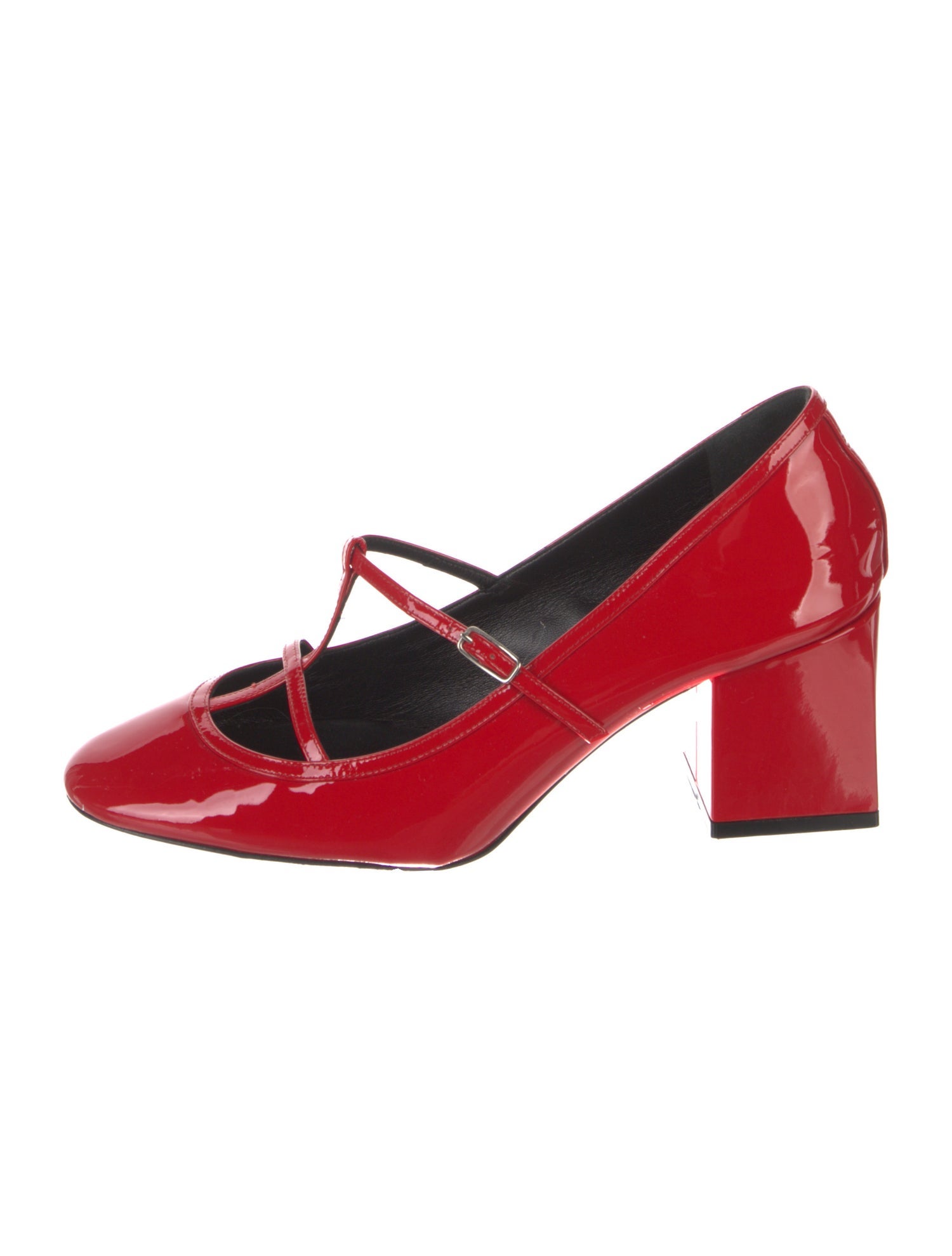 Khaite Patent Leather T-Strap Pumps