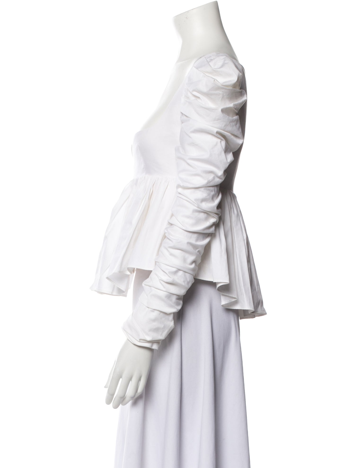 Khaite Square Neckline Long Sleeve Crop Top