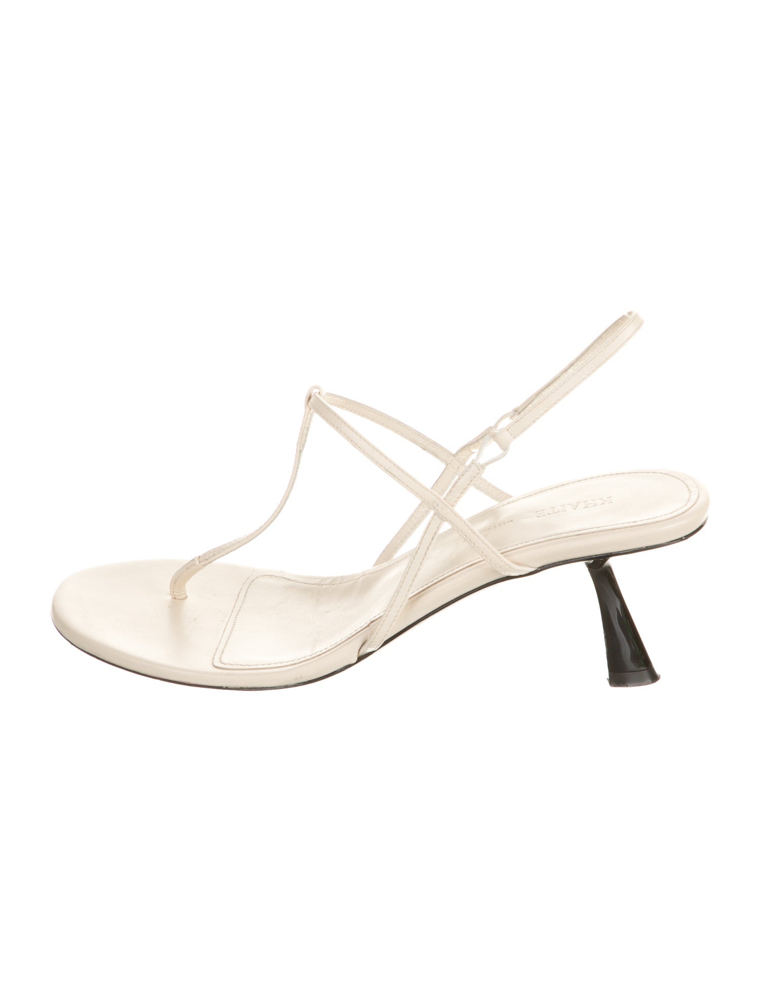 Khaite Leather T-Strap Sandals