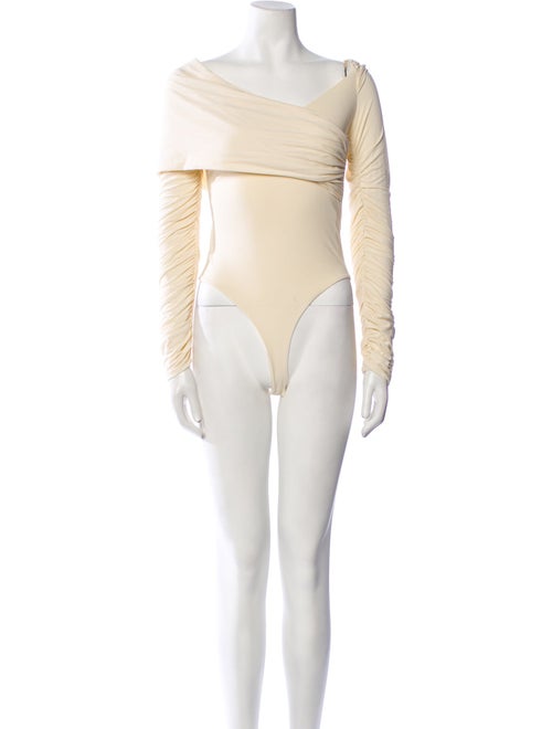 Khaite Off-The-Shoulder Long Sleeve Bodysuit