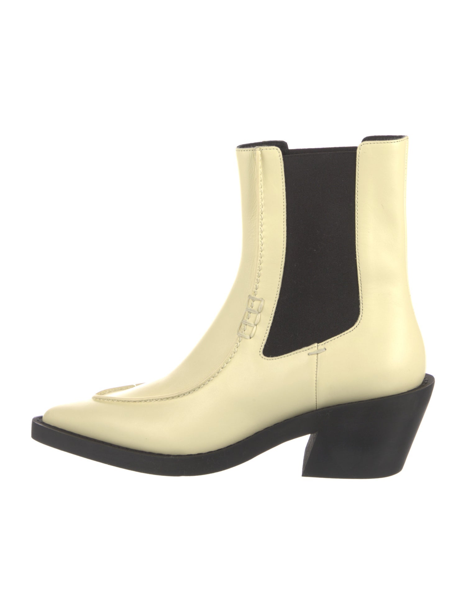 Khaite Leather Colorblock Pattern Chelsea Boots