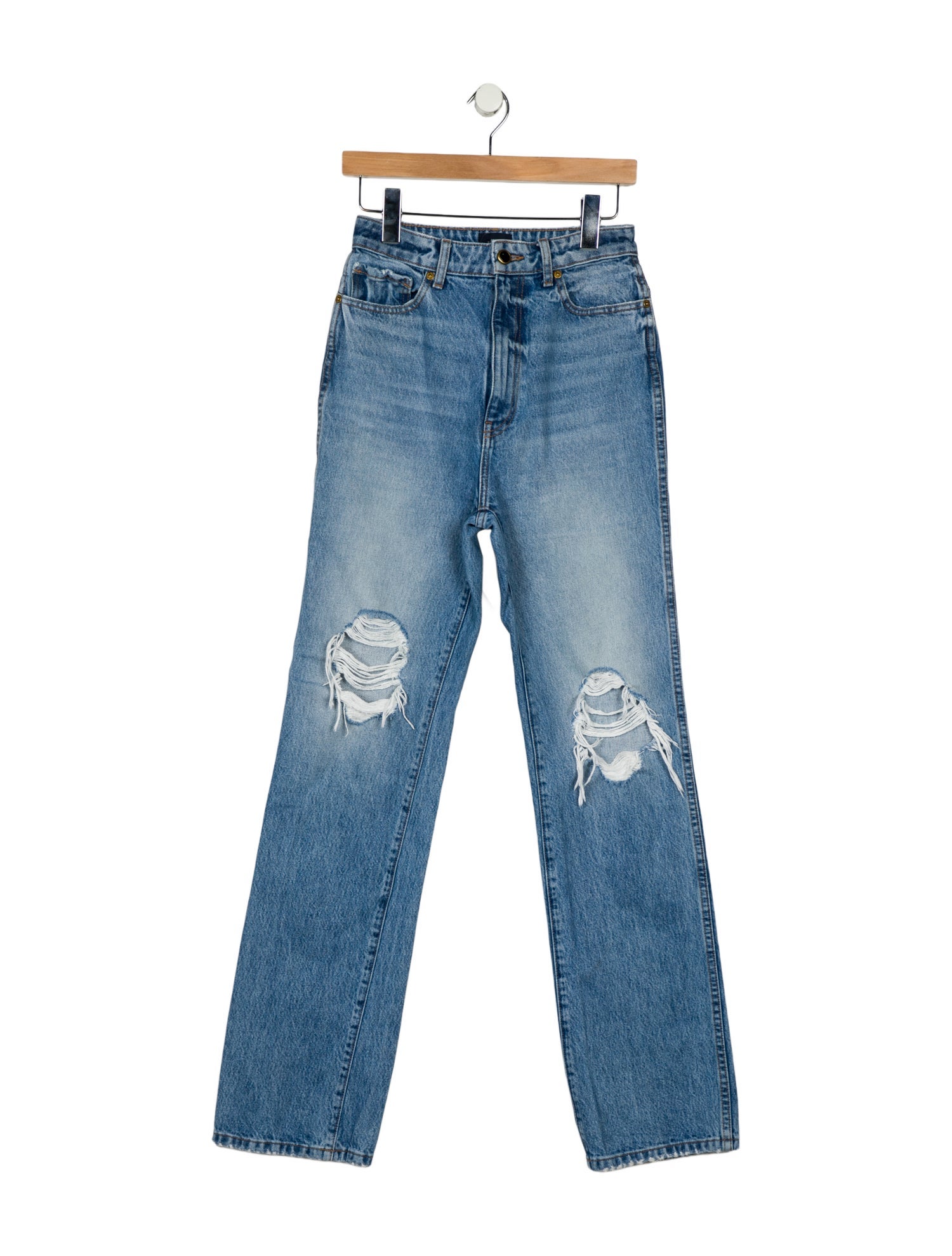 Khaite High-Rise Straight Leg Jeans
