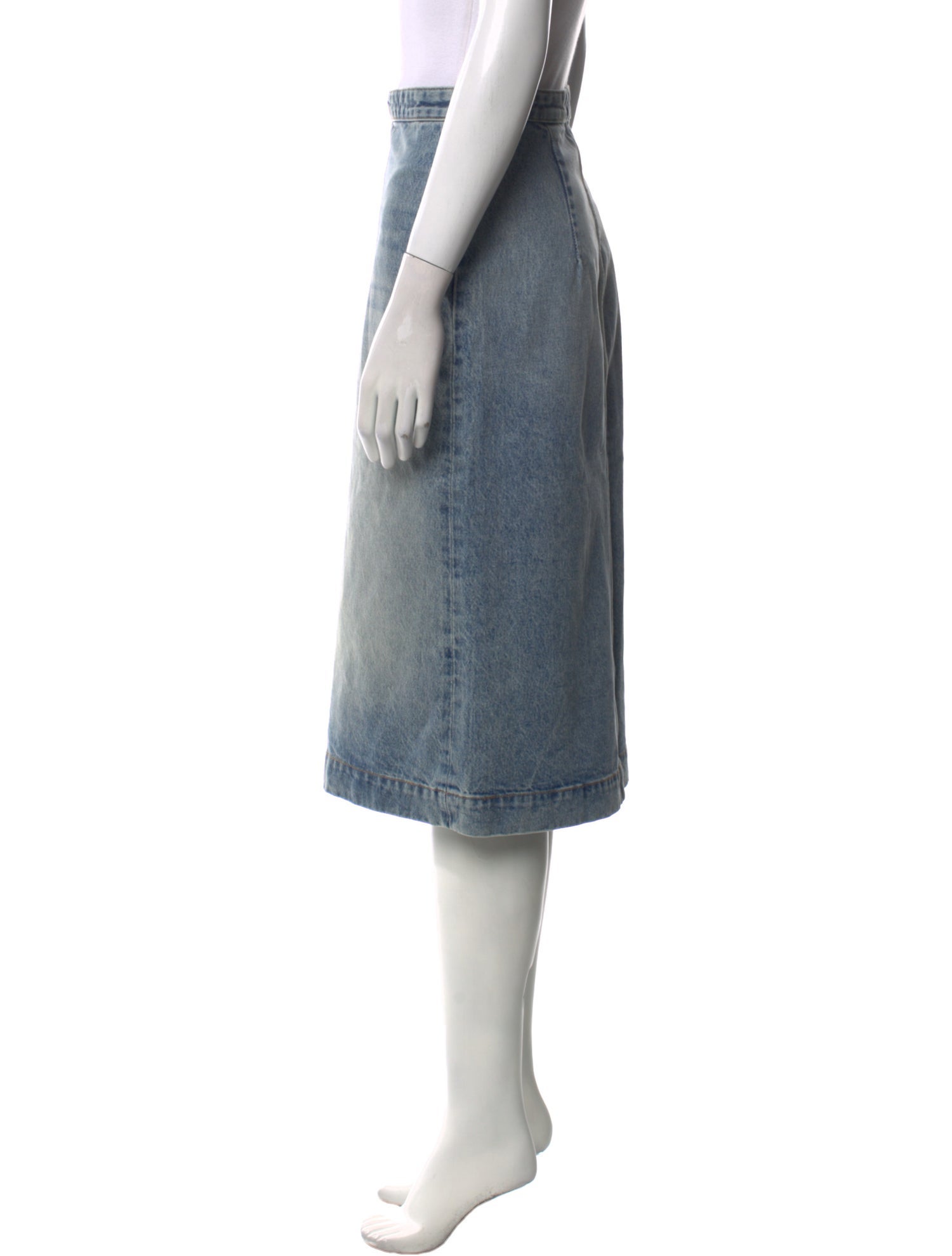 Khaite Distressed Accents Knee-Length Skirt