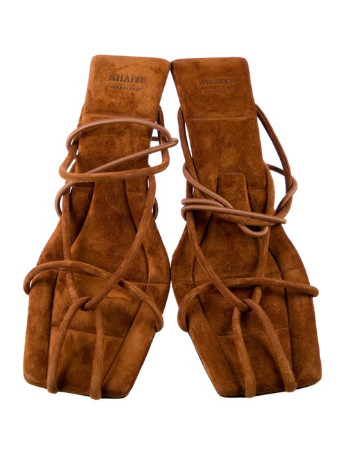 Khaite Suede Slingback Sandals