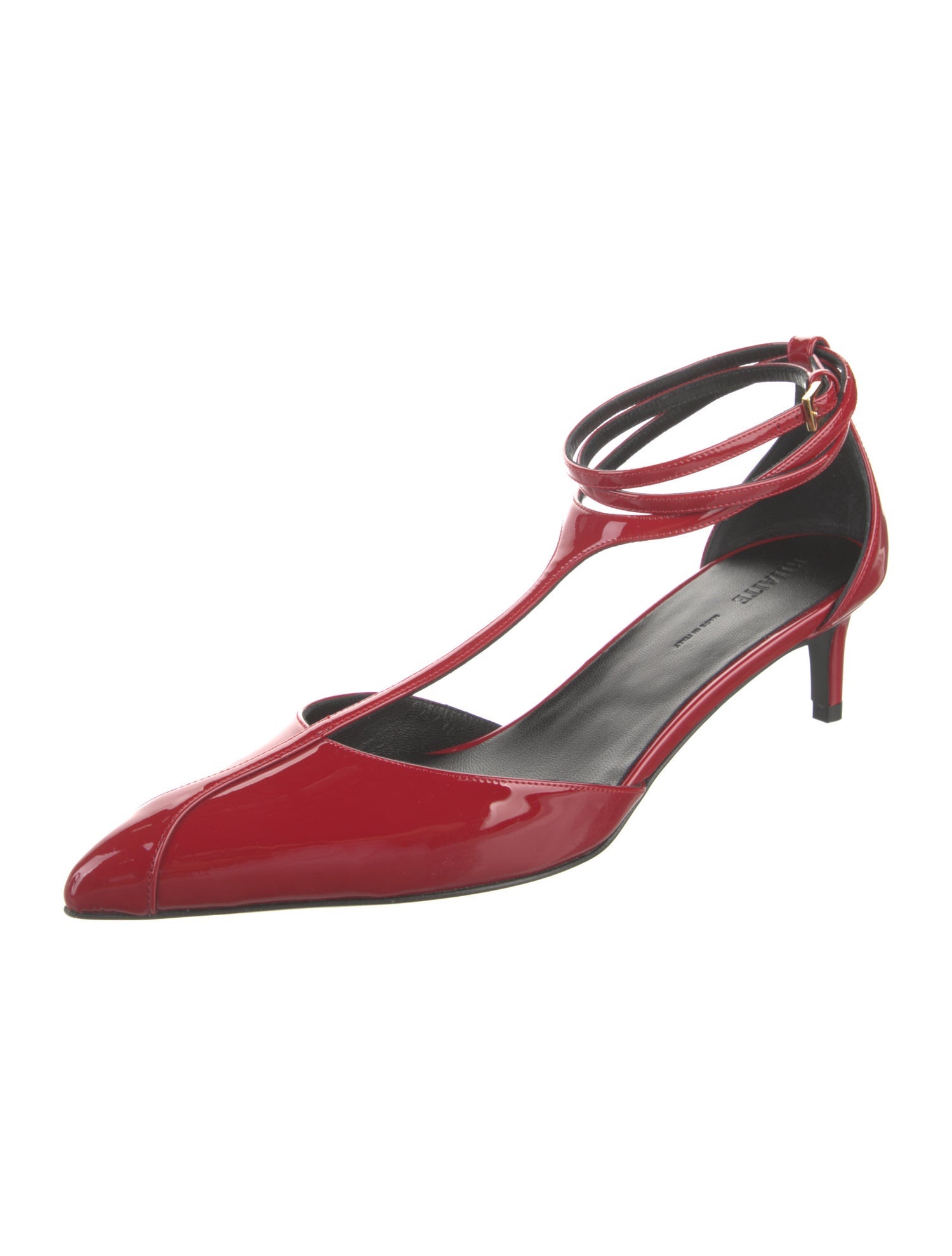 Khaite Patent Leather T-Strap Pumps
