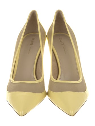Khaite Leather Mesh Accents Pumps