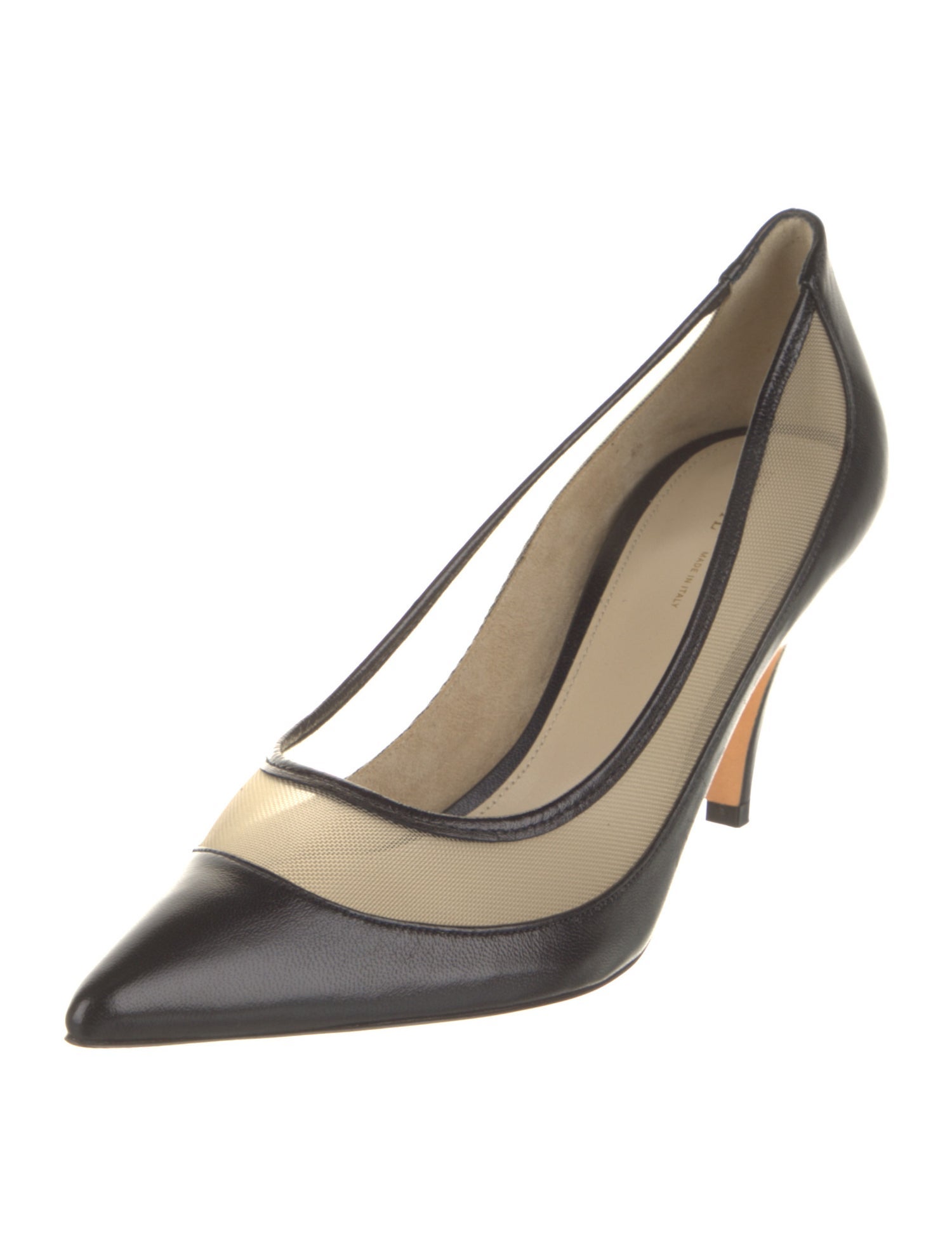 Khaite Leather Mesh Accents Pumps