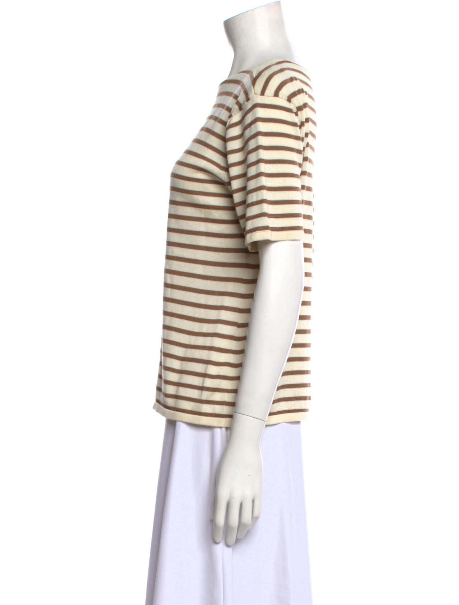 Khaite Silk Striped T-Shirt