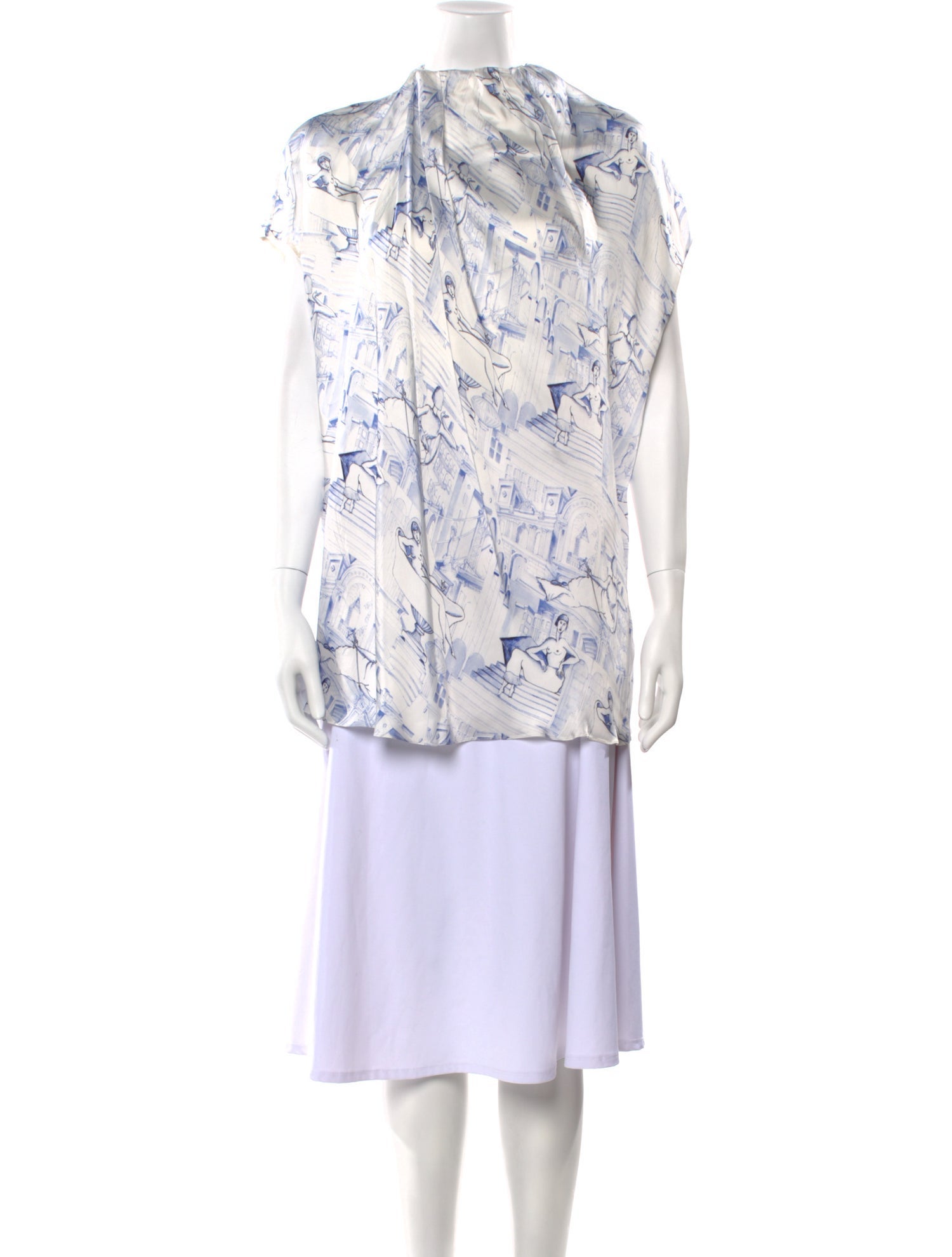 Khaite Printed Cowl Neck Tunic w/ Tags