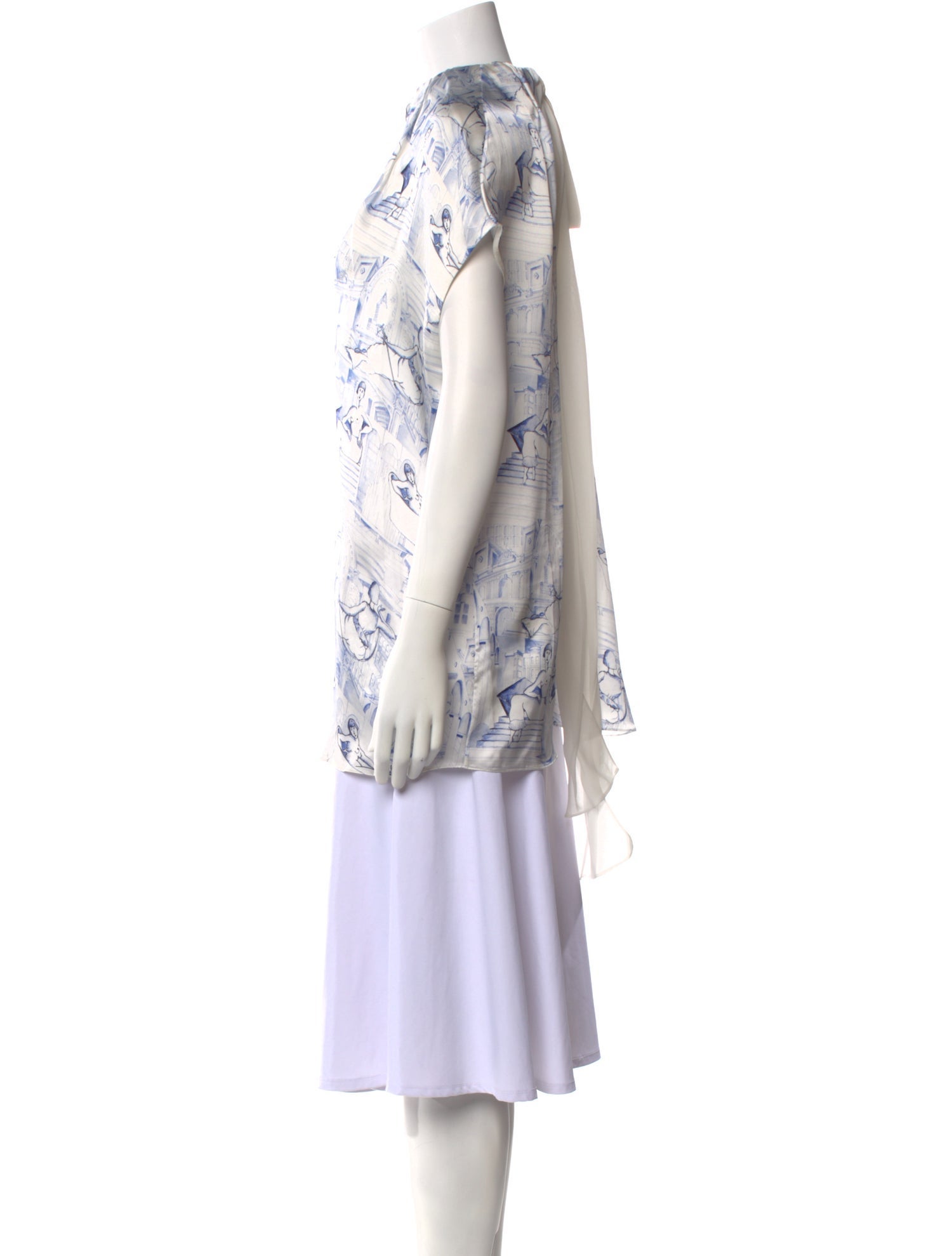 Khaite Printed Cowl Neck Tunic w/ Tags