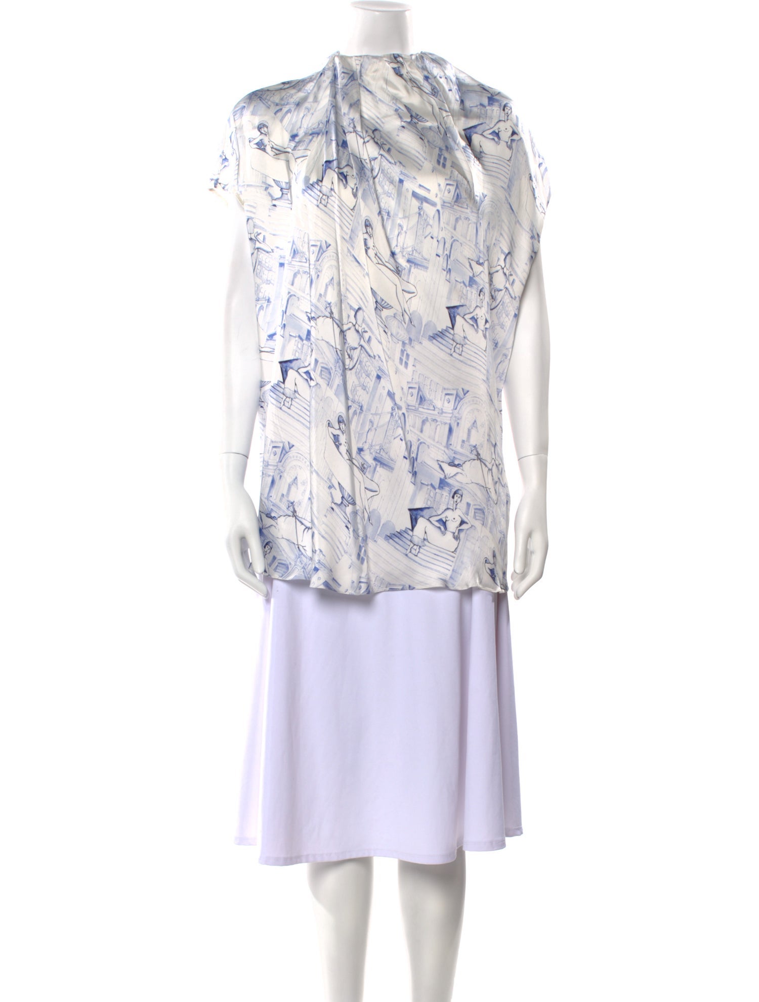 Khaite Printed Mock Neck Tunic w/ Tags