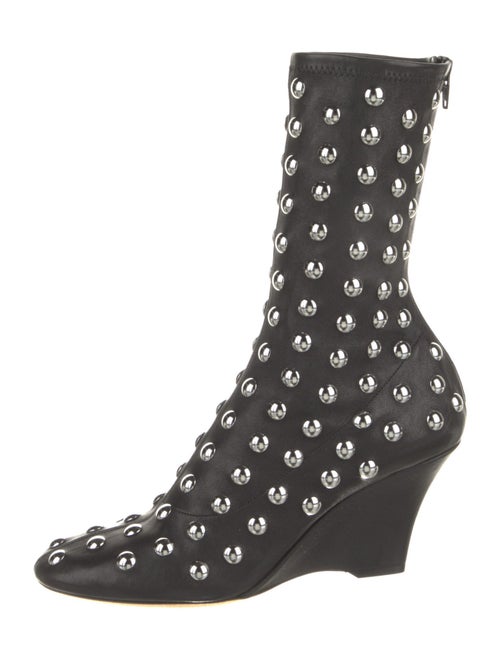 Khaite Leather Studded Accents Sock Boots